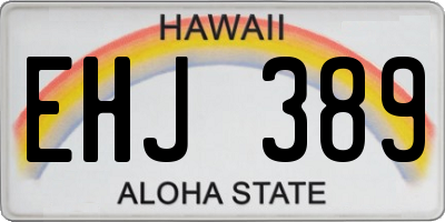 HI license plate EHJ389