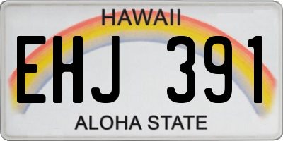 HI license plate EHJ391