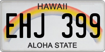 HI license plate EHJ399