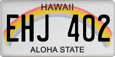 HI license plate EHJ402