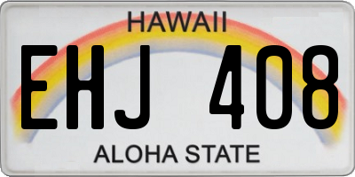HI license plate EHJ408