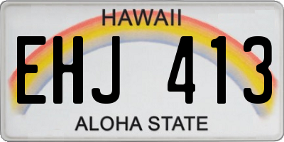 HI license plate EHJ413