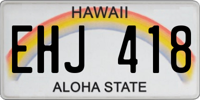 HI license plate EHJ418