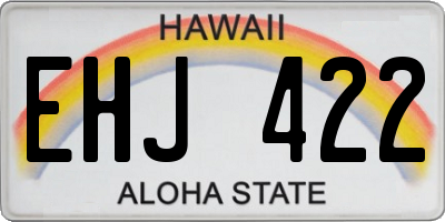 HI license plate EHJ422