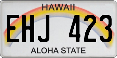 HI license plate EHJ423