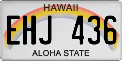 HI license plate EHJ436