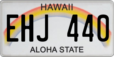 HI license plate EHJ440