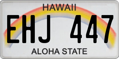 HI license plate EHJ447