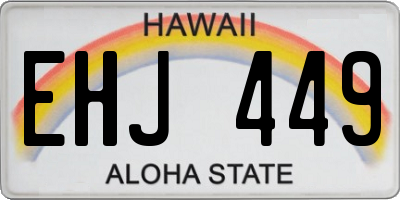 HI license plate EHJ449