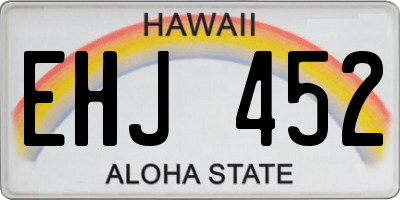HI license plate EHJ452