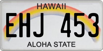 HI license plate EHJ453