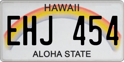 HI license plate EHJ454