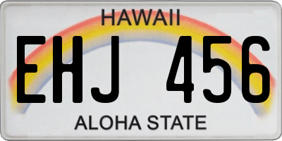 HI license plate EHJ456
