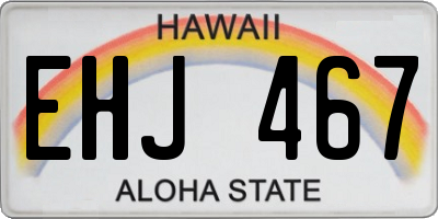 HI license plate EHJ467