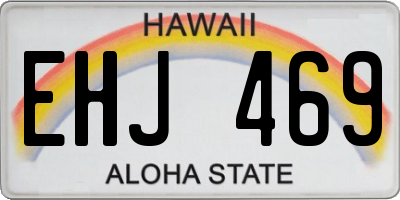 HI license plate EHJ469