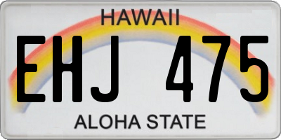 HI license plate EHJ475