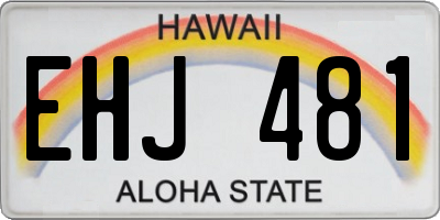 HI license plate EHJ481