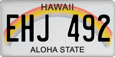 HI license plate EHJ492