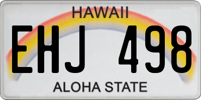 HI license plate EHJ498