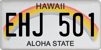 HI license plate EHJ501