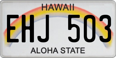 HI license plate EHJ503