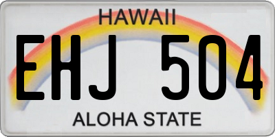 HI license plate EHJ504