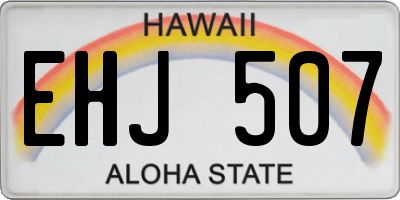 HI license plate EHJ507