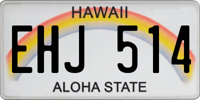 HI license plate EHJ514