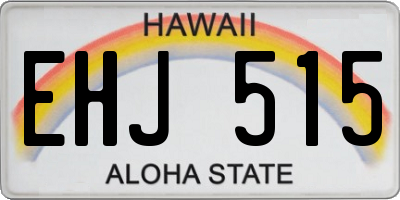 HI license plate EHJ515
