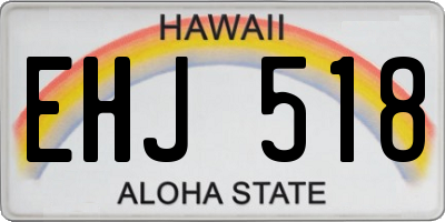 HI license plate EHJ518