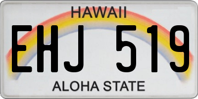 HI license plate EHJ519