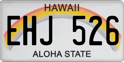 HI license plate EHJ526