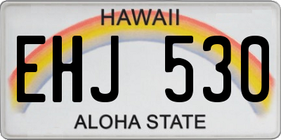 HI license plate EHJ530
