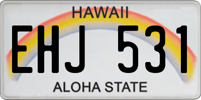 HI license plate EHJ531
