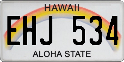 HI license plate EHJ534