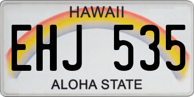 HI license plate EHJ535