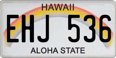 HI license plate EHJ536