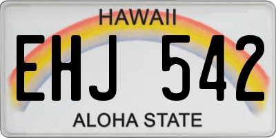 HI license plate EHJ542