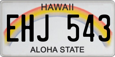 HI license plate EHJ543