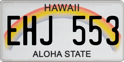 HI license plate EHJ553