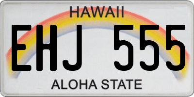 HI license plate EHJ555