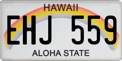 HI license plate EHJ559