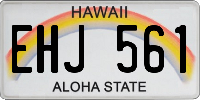 HI license plate EHJ561
