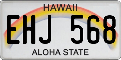 HI license plate EHJ568