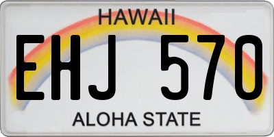 HI license plate EHJ570