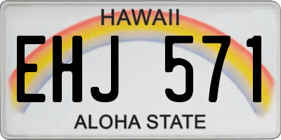 HI license plate EHJ571