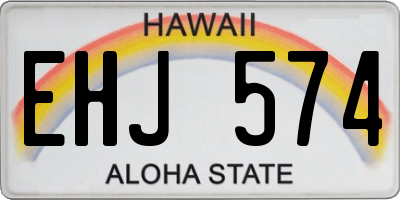 HI license plate EHJ574