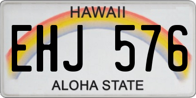HI license plate EHJ576