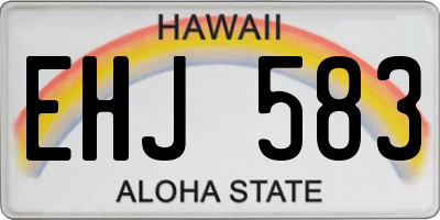HI license plate EHJ583