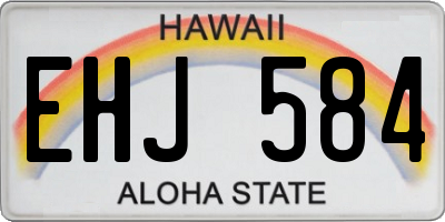 HI license plate EHJ584